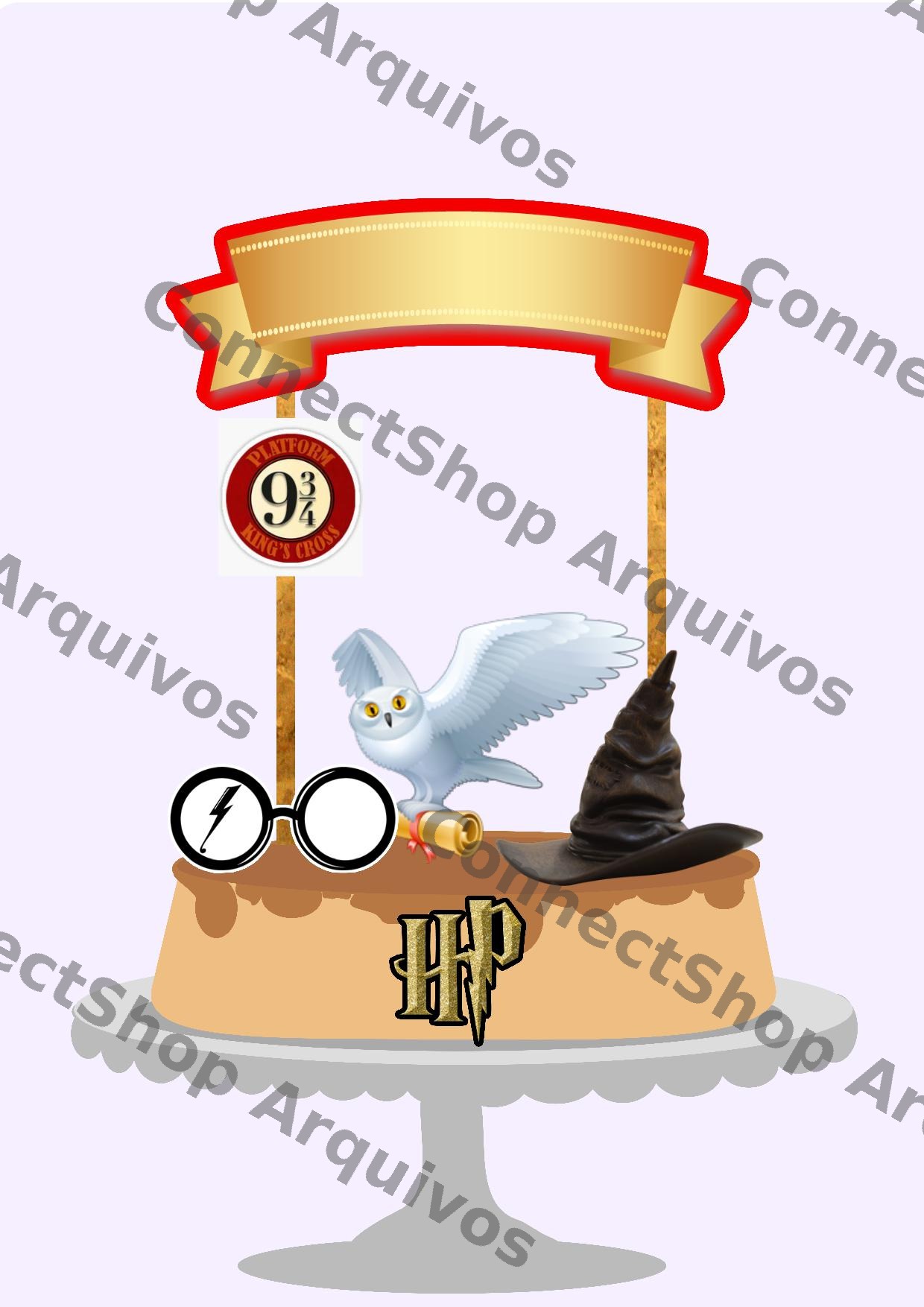 Topo de Bolo - Harry Potter