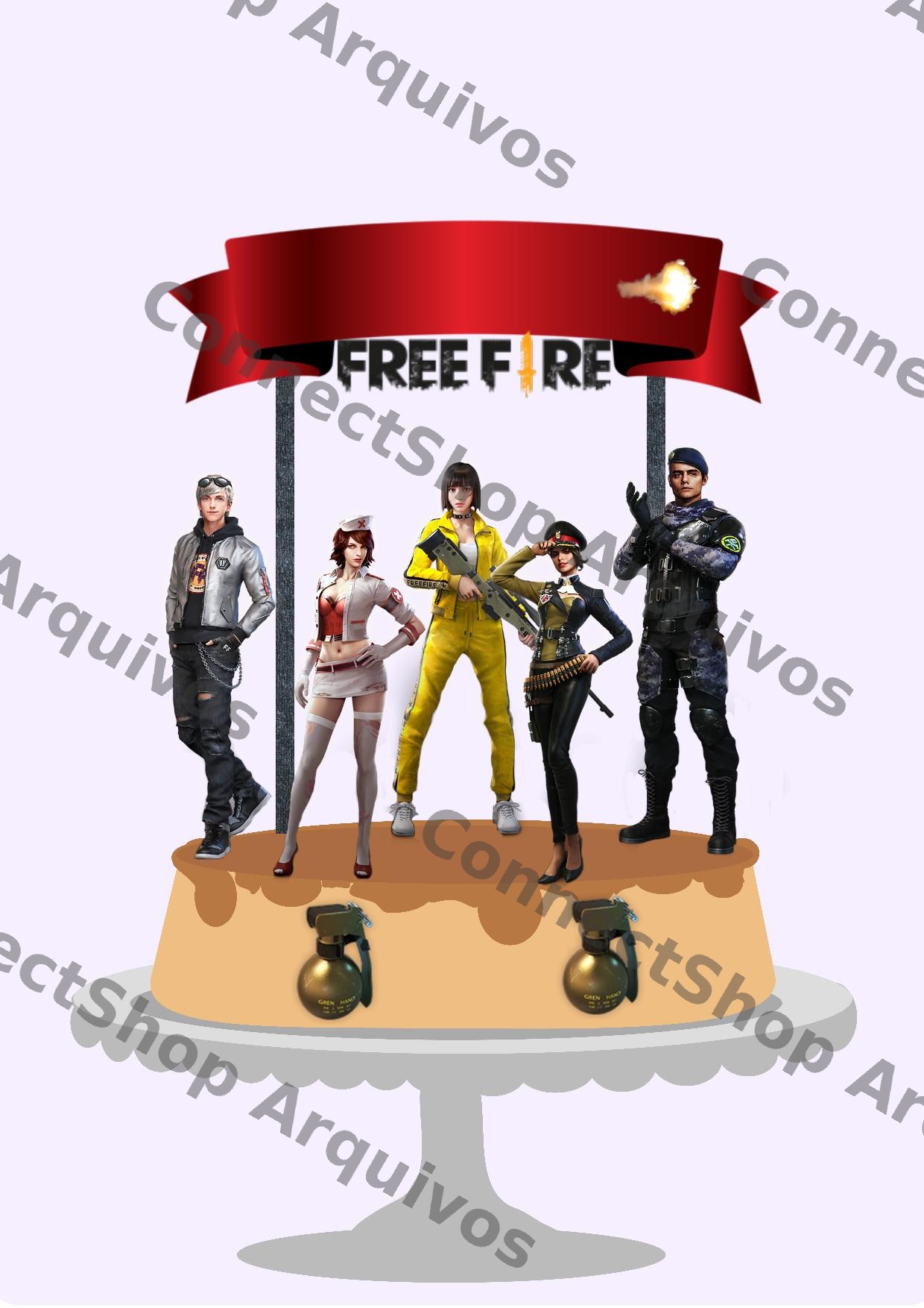 Topo de Bolo - Free Fire