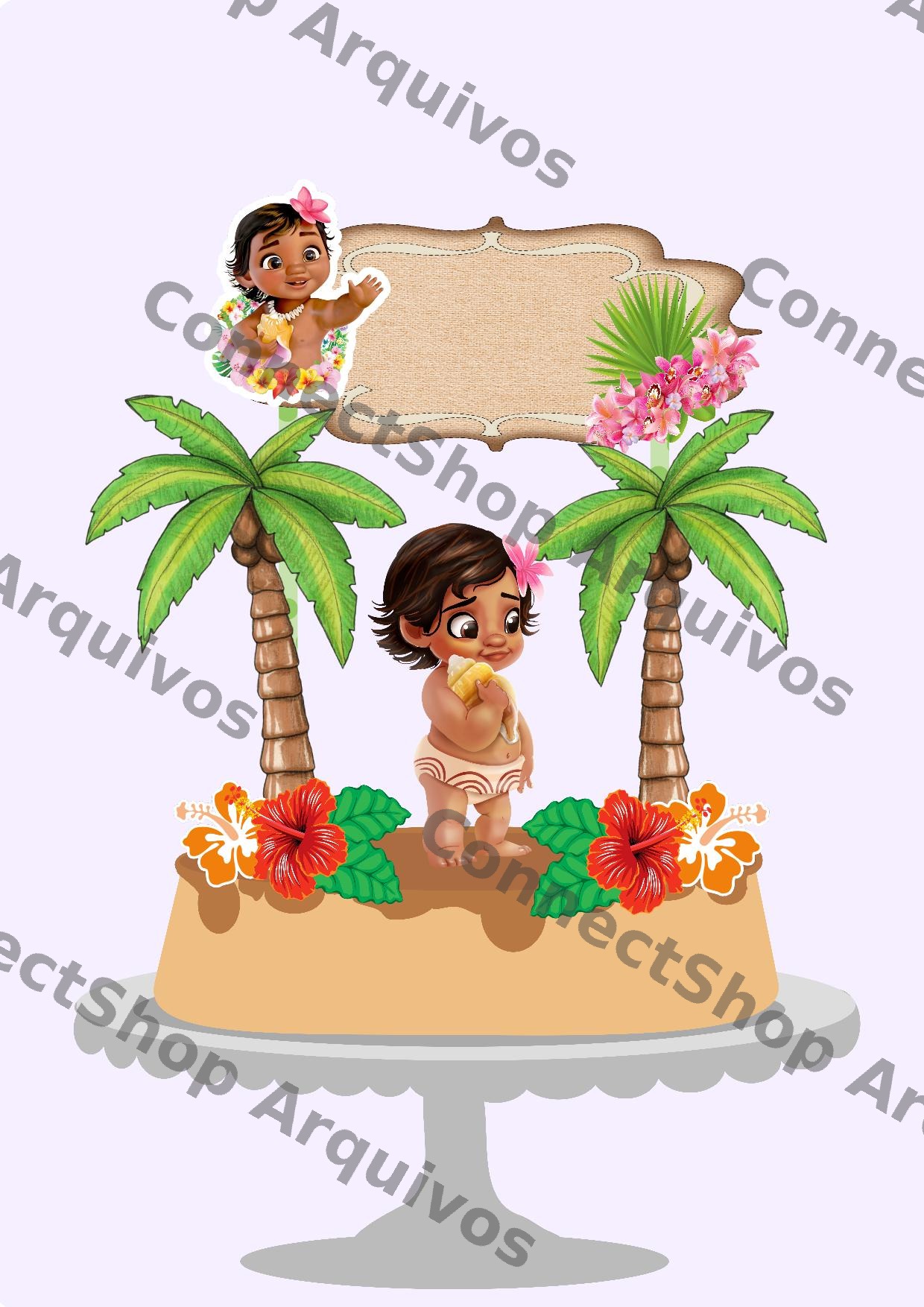 Topo de Bolo - Moana Baby