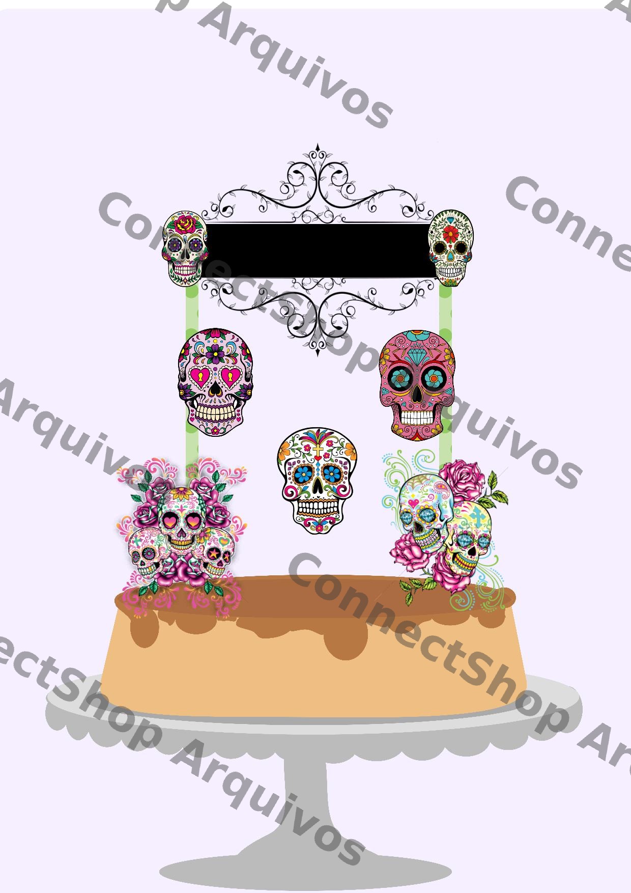 Topo de Bolo - Caveira Mexicana