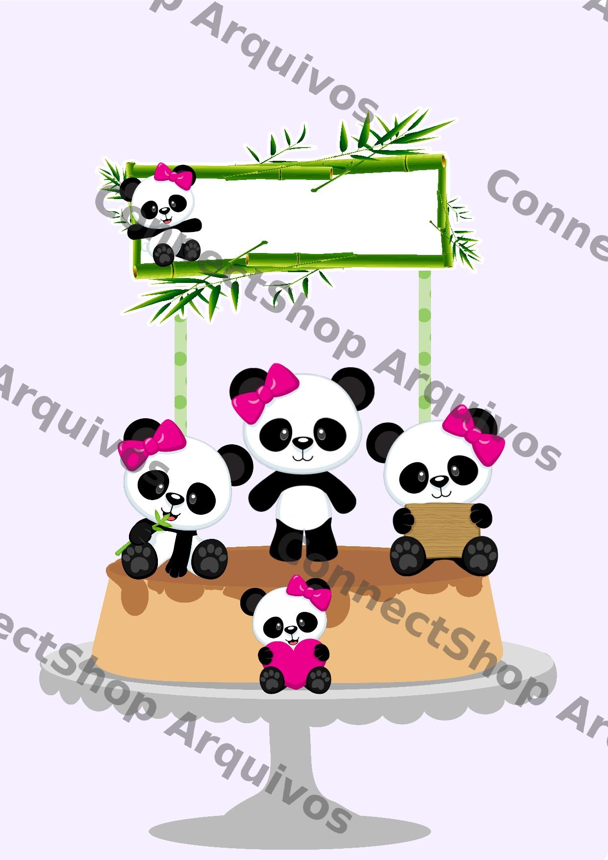 Topo de Bolo - Panda