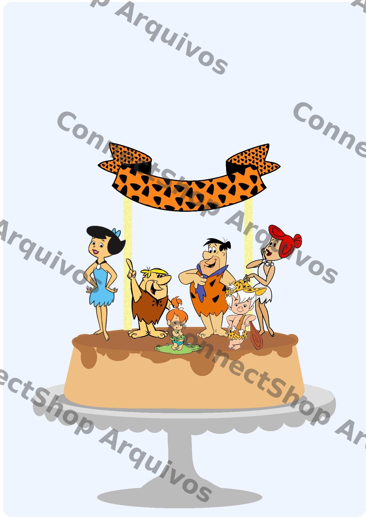 Topo de Bolo - Flinstones