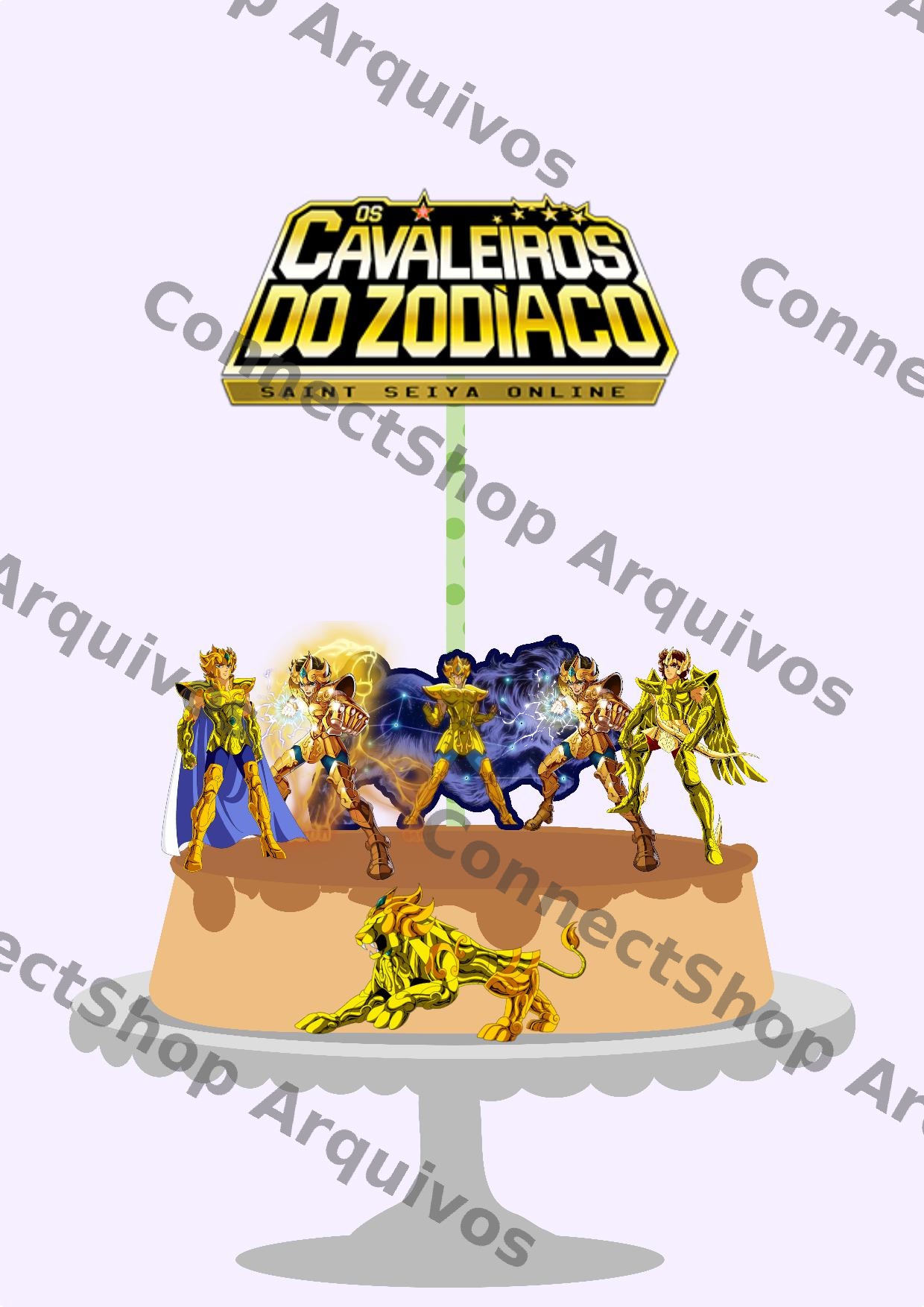 Topo de Bolo - Cavaleiros do Zodiaco
