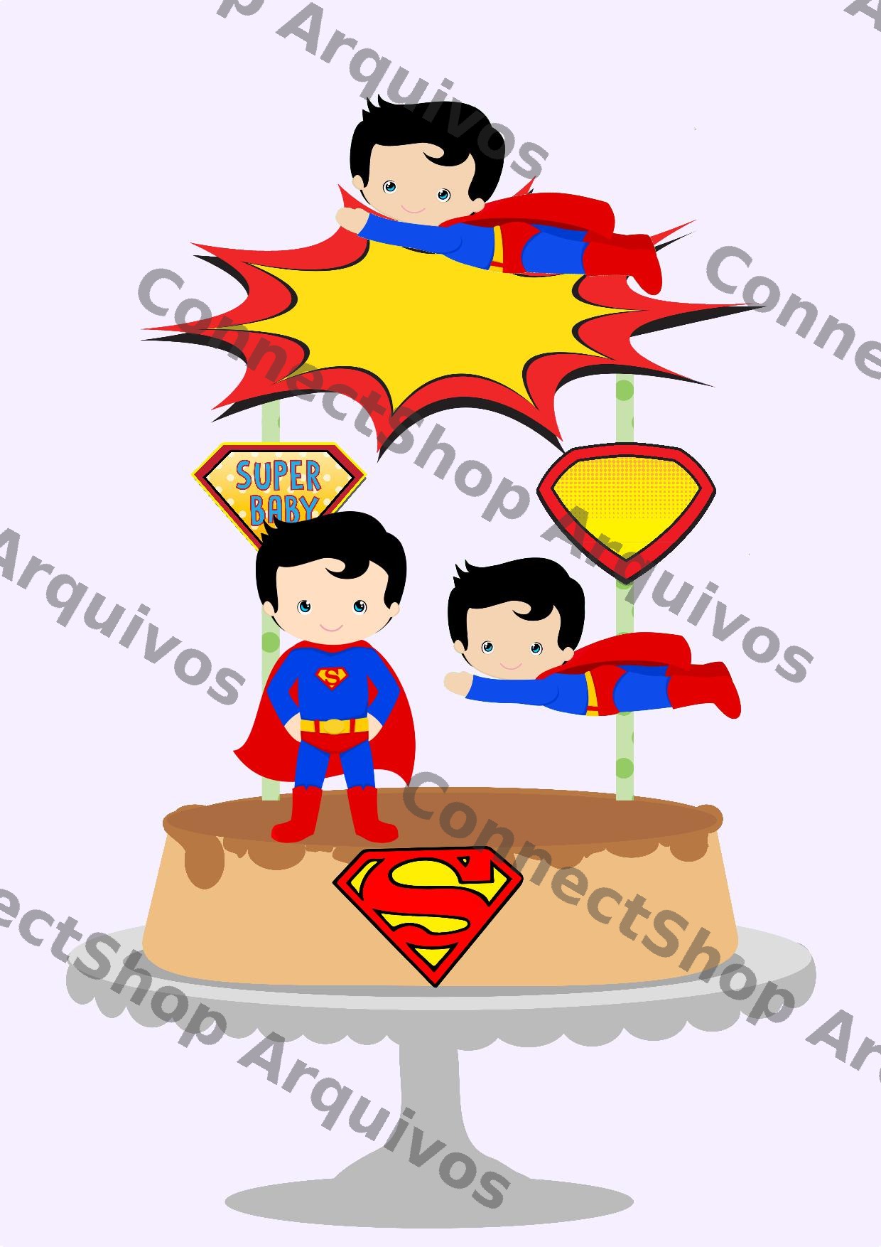 Topo de Bolo - Super Man Cutie