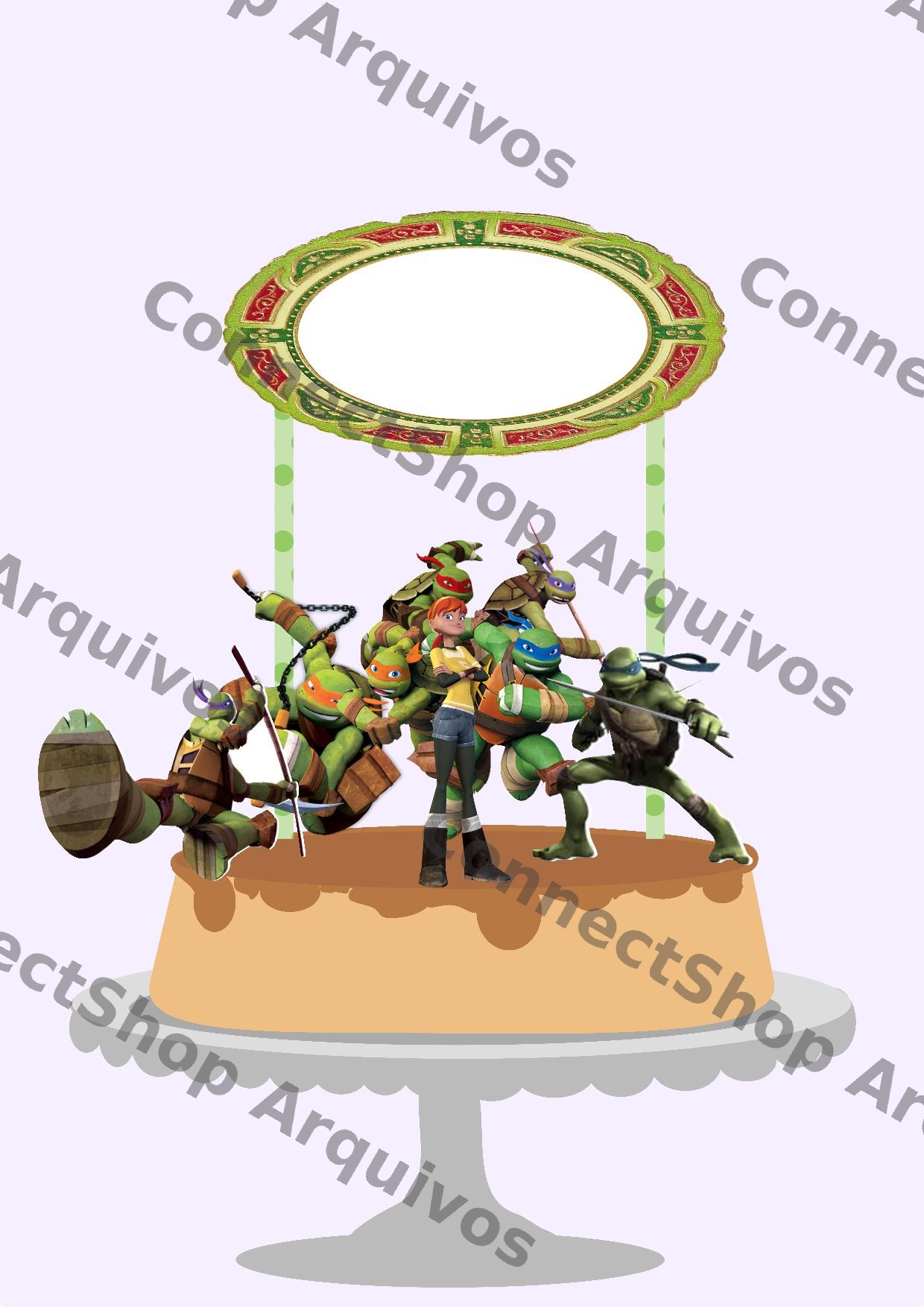 Topo de Bolo - Tartaruga Ninja