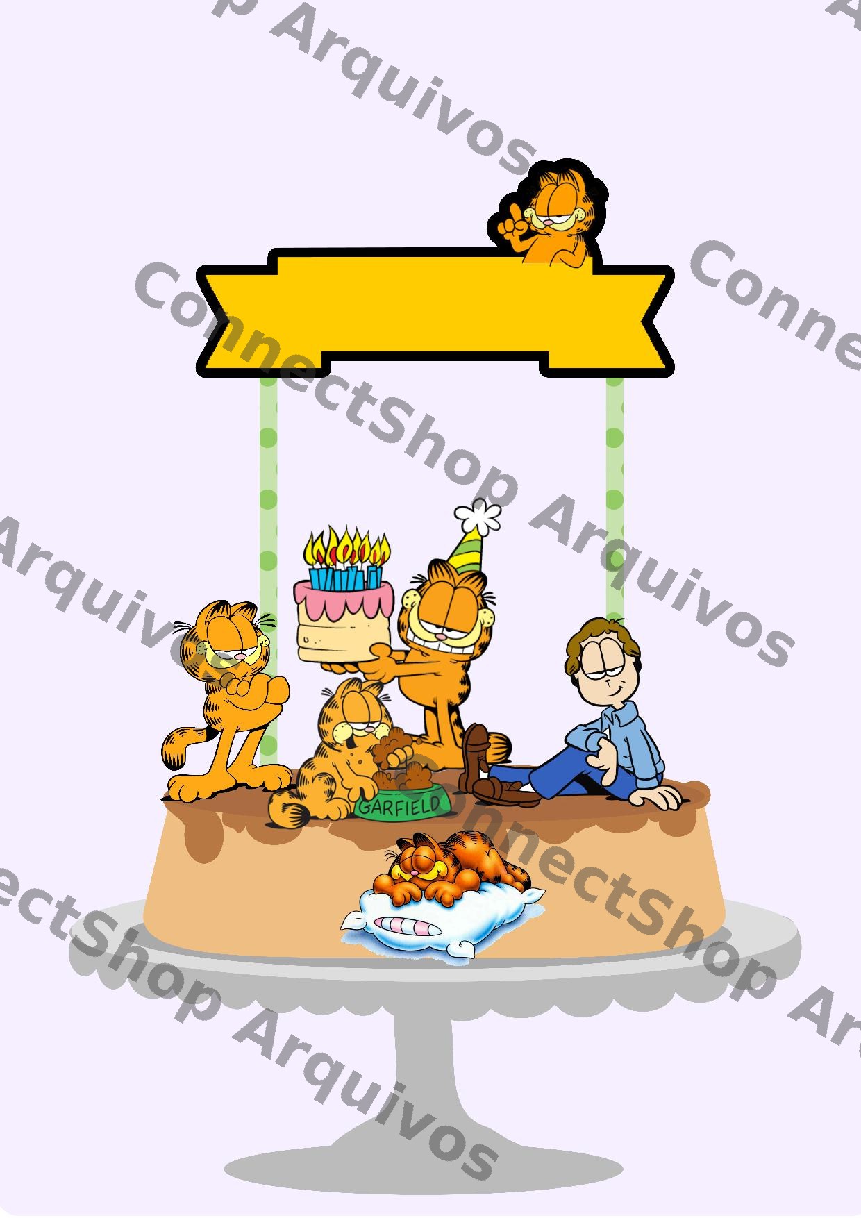 Topo de Bolo - Garfield