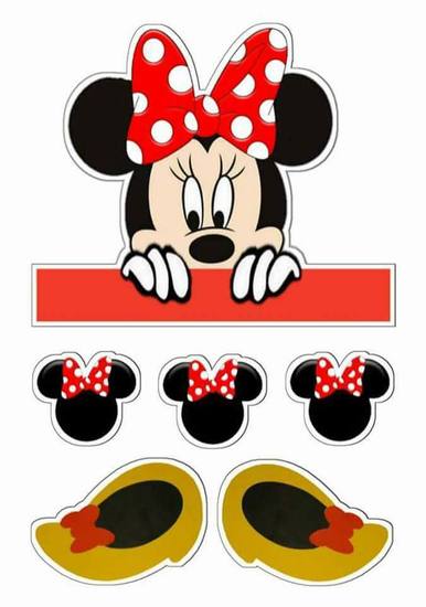 Topo de Bolo - Sapatos Minnie Rosa