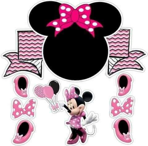 Topo de Bolo - Minnie Corpo Rosa