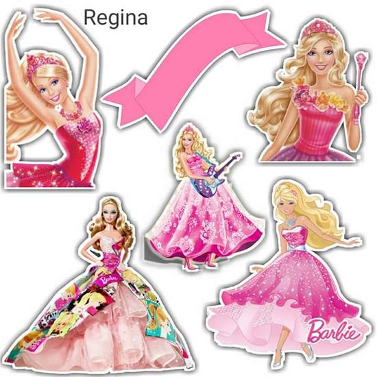 Topo de Bolo - Barbie Vestido Rosa