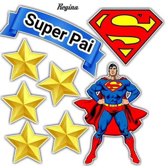 Topo de Bolo - Superman Estrelas