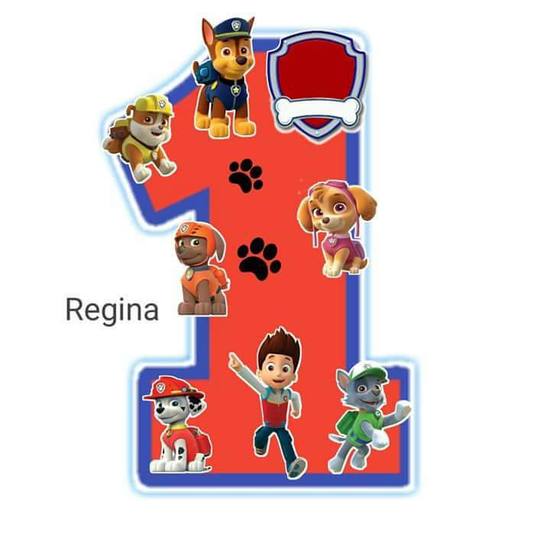 Topo de Bolo - Paw Patrol Número 1