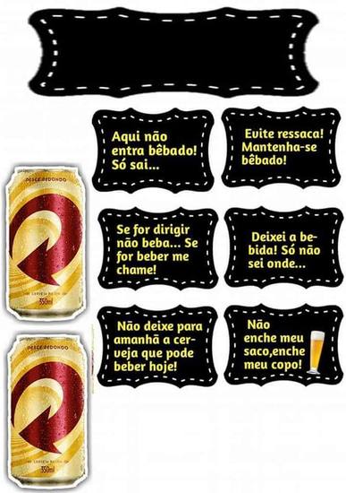 Topo de Bolo - Bebidas - Placas Bar