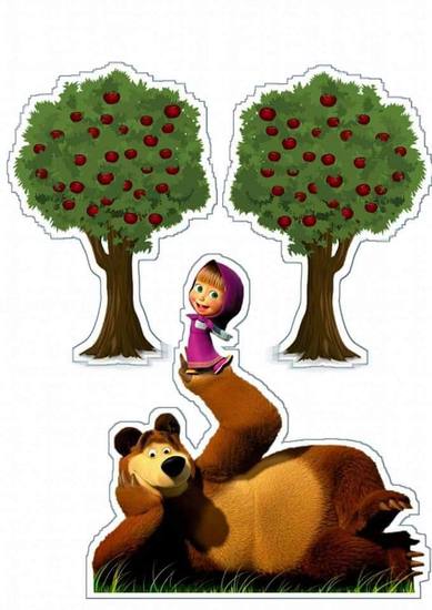 Topo de Bolo - Masha e o Urso