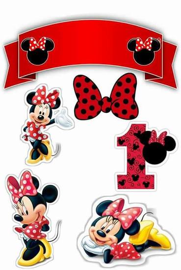 Topo de Bolo - Minnie Vermelha
