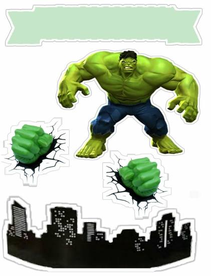 Topo de Bolo - Hulk