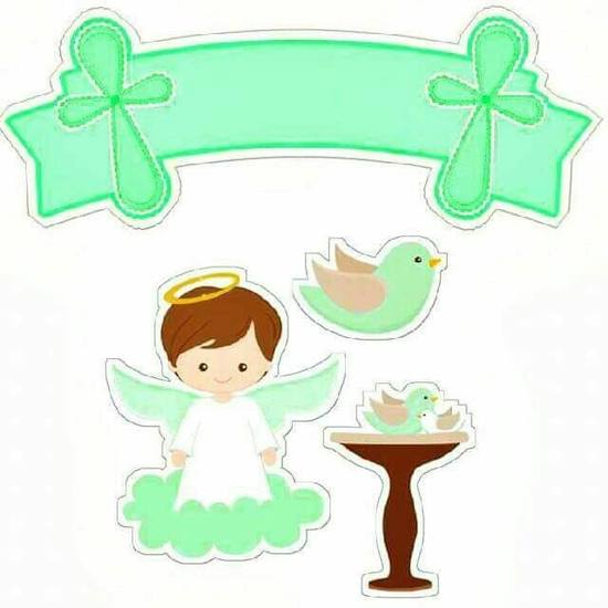 Topo de Bolo - Anjo Batizado