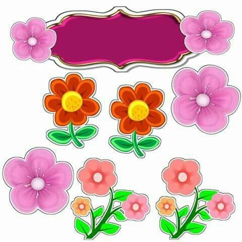 Topo de Bolo - Flores Coloridas