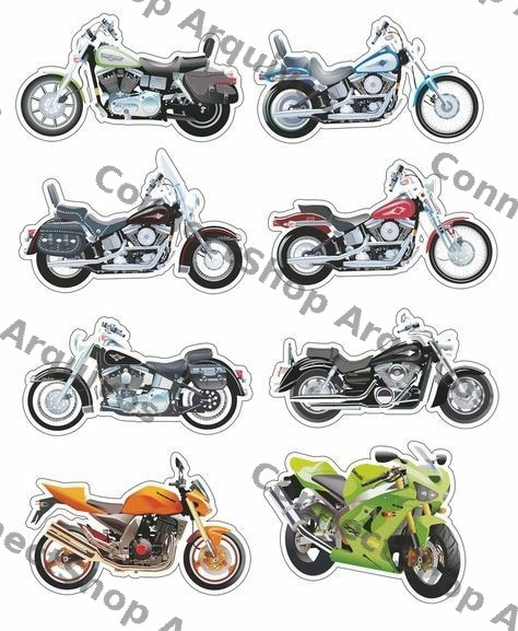 Cartela de Adesivos - Motos