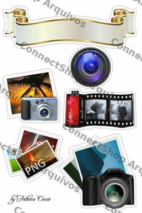 Cartela de Adesivos - Câmera e Fotografia