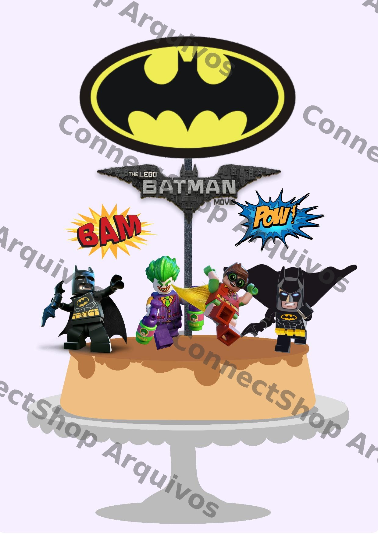 Topo de Bolo - Batman Lego