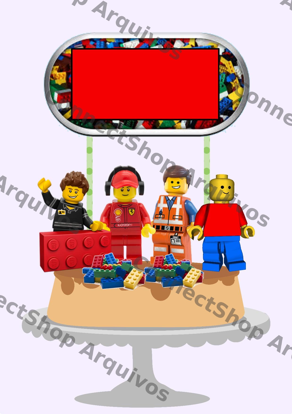 Topo de Bolo - Lego