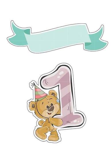 Topo de Bolo - Urso 1 Aninho