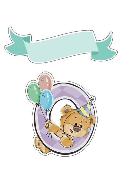 Topo de Bolo - Urso Número 0