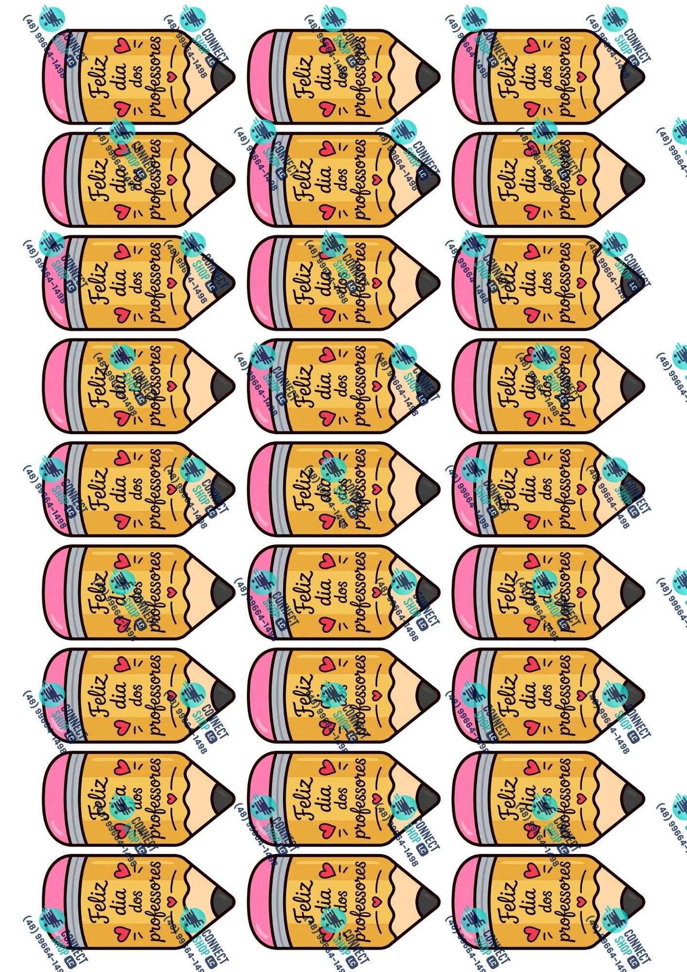 Tag lápis dia dos professores Canva